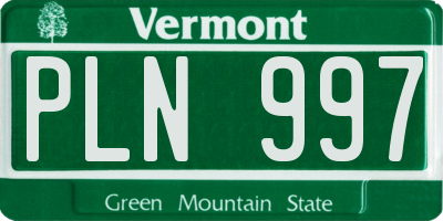 VT license plate PLN997