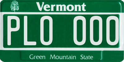 VT license plate PLO000