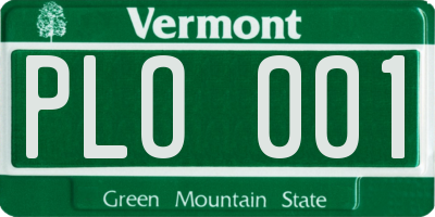 VT license plate PLO001