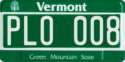 VT license plate PLO008