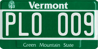 VT license plate PLO009
