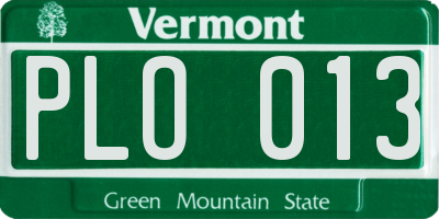 VT license plate PLO013