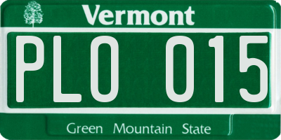 VT license plate PLO015