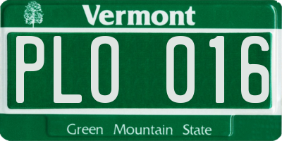 VT license plate PLO016