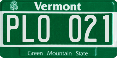 VT license plate PLO021