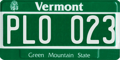 VT license plate PLO023
