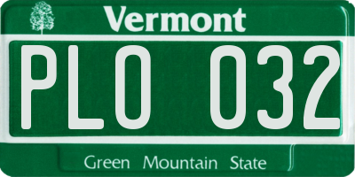 VT license plate PLO032