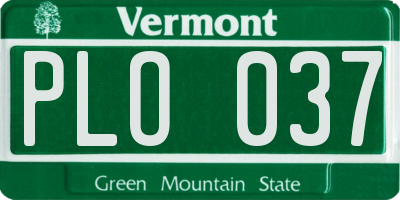 VT license plate PLO037