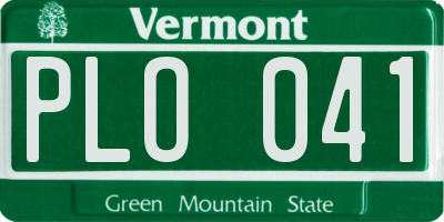 VT license plate PLO041