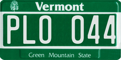 VT license plate PLO044