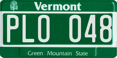 VT license plate PLO048