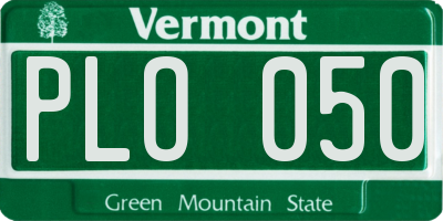 VT license plate PLO050