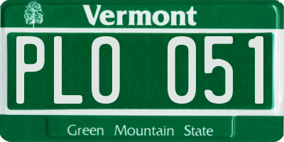VT license plate PLO051