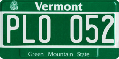 VT license plate PLO052