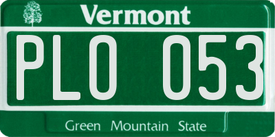 VT license plate PLO053