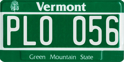 VT license plate PLO056