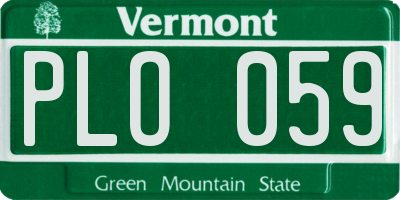 VT license plate PLO059