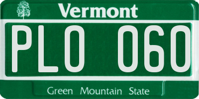 VT license plate PLO060