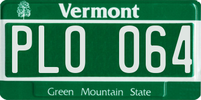 VT license plate PLO064