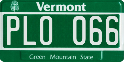 VT license plate PLO066