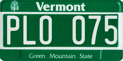 VT license plate PLO075