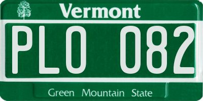 VT license plate PLO082