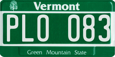 VT license plate PLO083