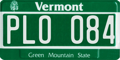 VT license plate PLO084