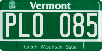 VT license plate PLO085
