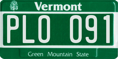 VT license plate PLO091