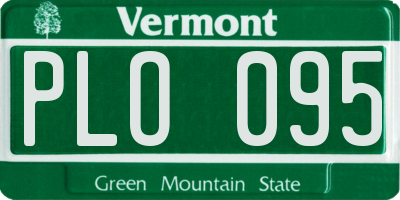 VT license plate PLO095
