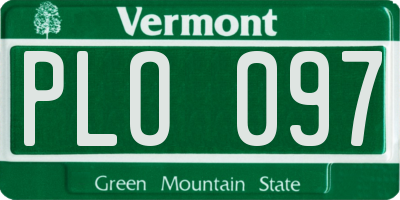 VT license plate PLO097
