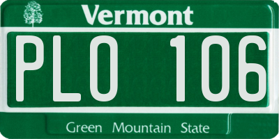 VT license plate PLO106