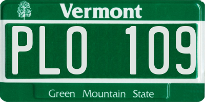 VT license plate PLO109