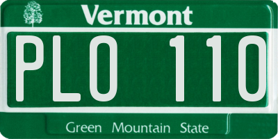 VT license plate PLO110