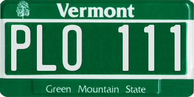 VT license plate PLO111