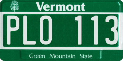 VT license plate PLO113