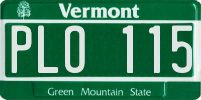 VT license plate PLO115