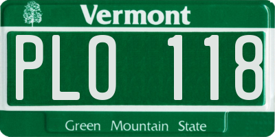 VT license plate PLO118