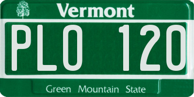 VT license plate PLO120