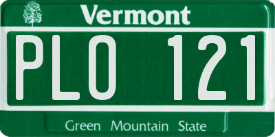 VT license plate PLO121