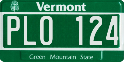 VT license plate PLO124