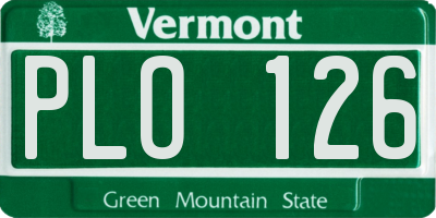 VT license plate PLO126