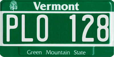 VT license plate PLO128