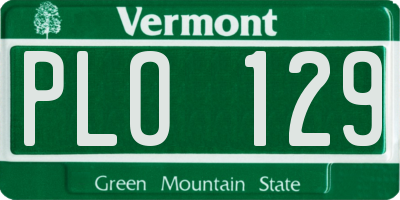 VT license plate PLO129