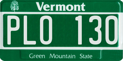 VT license plate PLO130