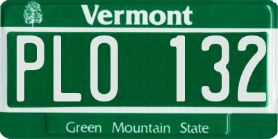 VT license plate PLO132