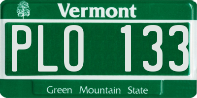VT license plate PLO133