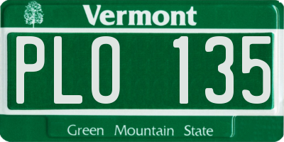 VT license plate PLO135