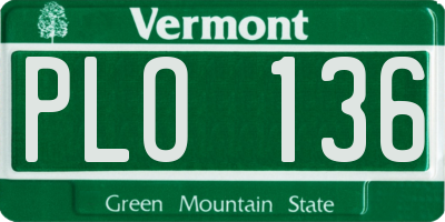 VT license plate PLO136
